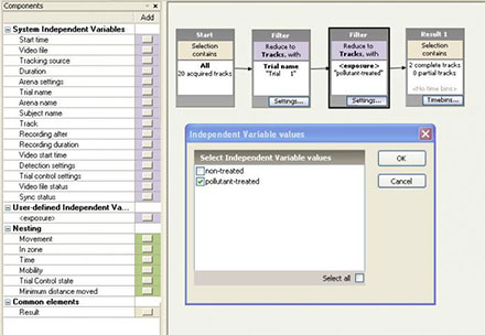 ethovision xt video tracking data selection